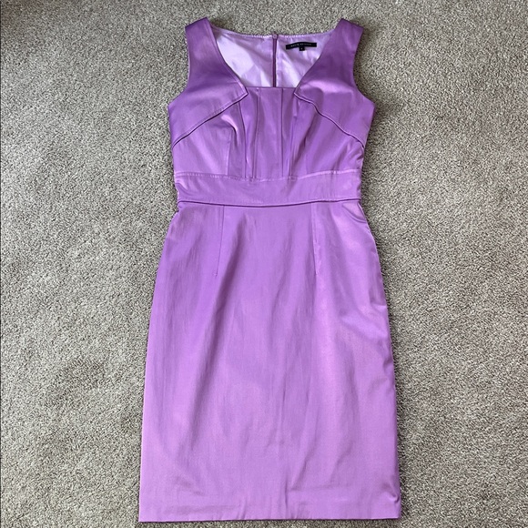 David Meister Dresses & Skirts - David Meister Glossy Lavender Lilac Purple Cotton Blend stretch satin Sheath sz4